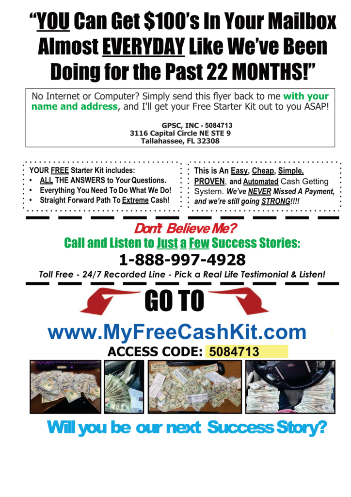 Easyiest Cash Getting System Ever! Cash In Your Mailbox System